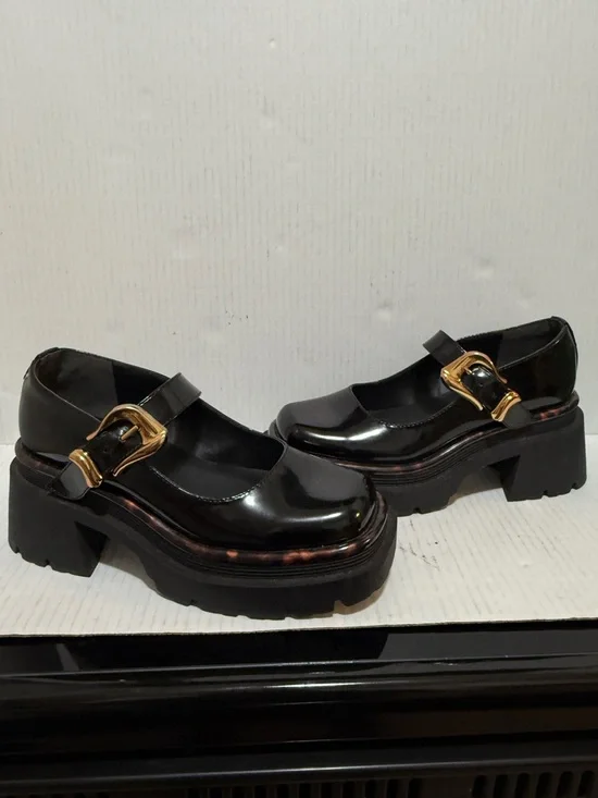 Circus NY by Sam Edelman Nellie Mary Jane Black Loafers Lug Sole Platform Sz 7M - Picture 2 of 10